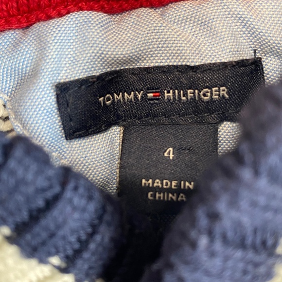 Tommy Hilfiger fair isle sweater size 4 100% cotton deer graphic Nordic ski snow - Picture 2 of 10